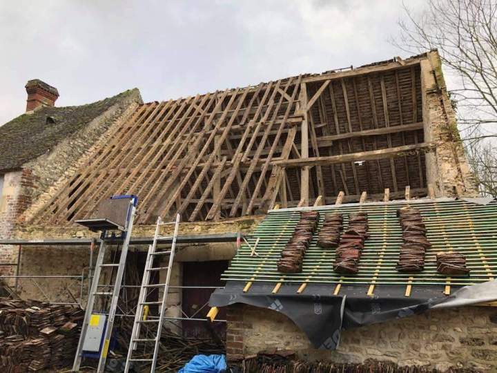 Dépose vieilles tuiles Argentan
